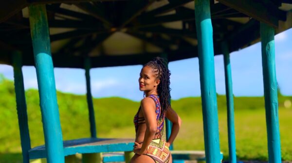 Orange & Blue Tribal: Maillot de Bain 1 Pièce