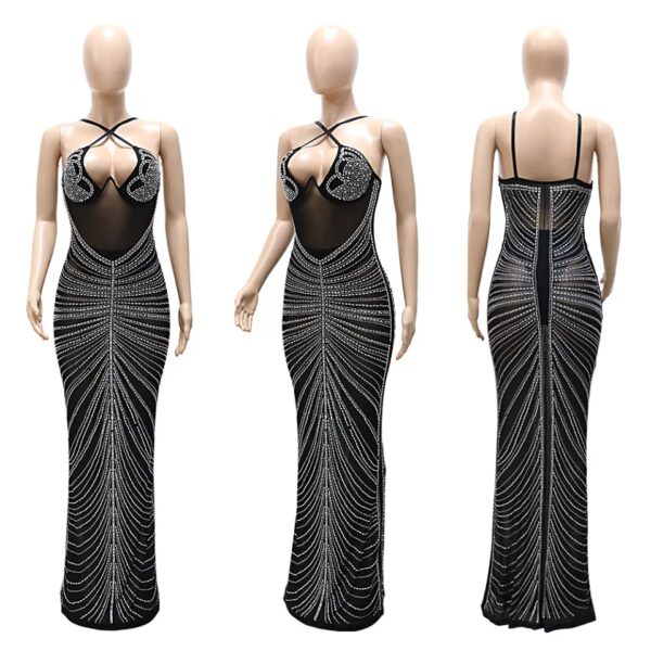 Black Diva: Robe de Soirée Strass et Transparence